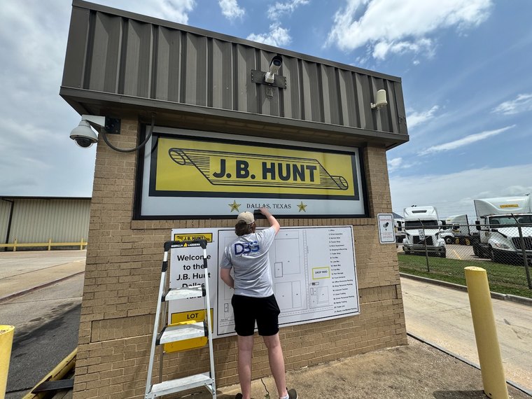 Dealership entrance sign installation